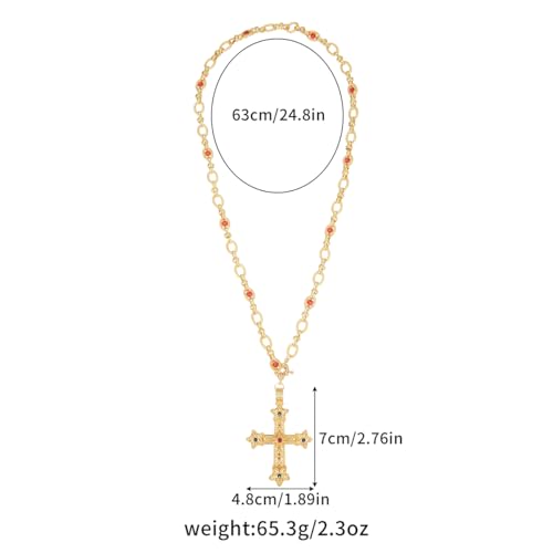 Cross Pendant Necklace for Women 18K Gold-tone Plated Faith Necklace Lightweight Prayer Religious Jewelry3