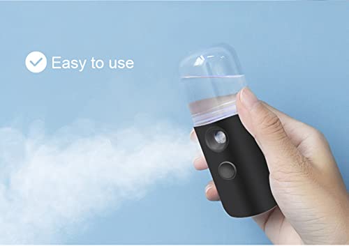 Kingsmile Nano Mist Sprayer,Moisturizing Nano Facial Mister, Portable Mini Nano Mister, Handy Hydrating Sprayer For Eyelash Extensions Skin Care Make Up, 1Oz /30Ml Visual Water Tank Black #TOP6