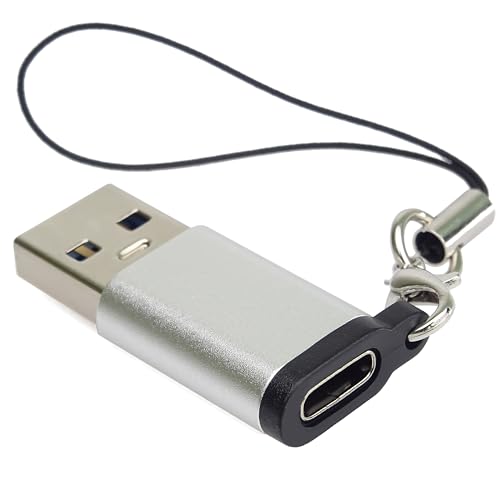 PremiumCord Adapter USB-C Female to USB A Male F/M, USB 3.2 Gen 1, Super Speed 5 Gbps, USB Type-A Male, USB Type-C Female, Eyelet for Keys, Colour Black