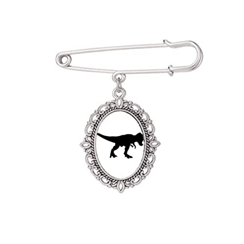 Broche dinosaure noir M pour robe et chemise