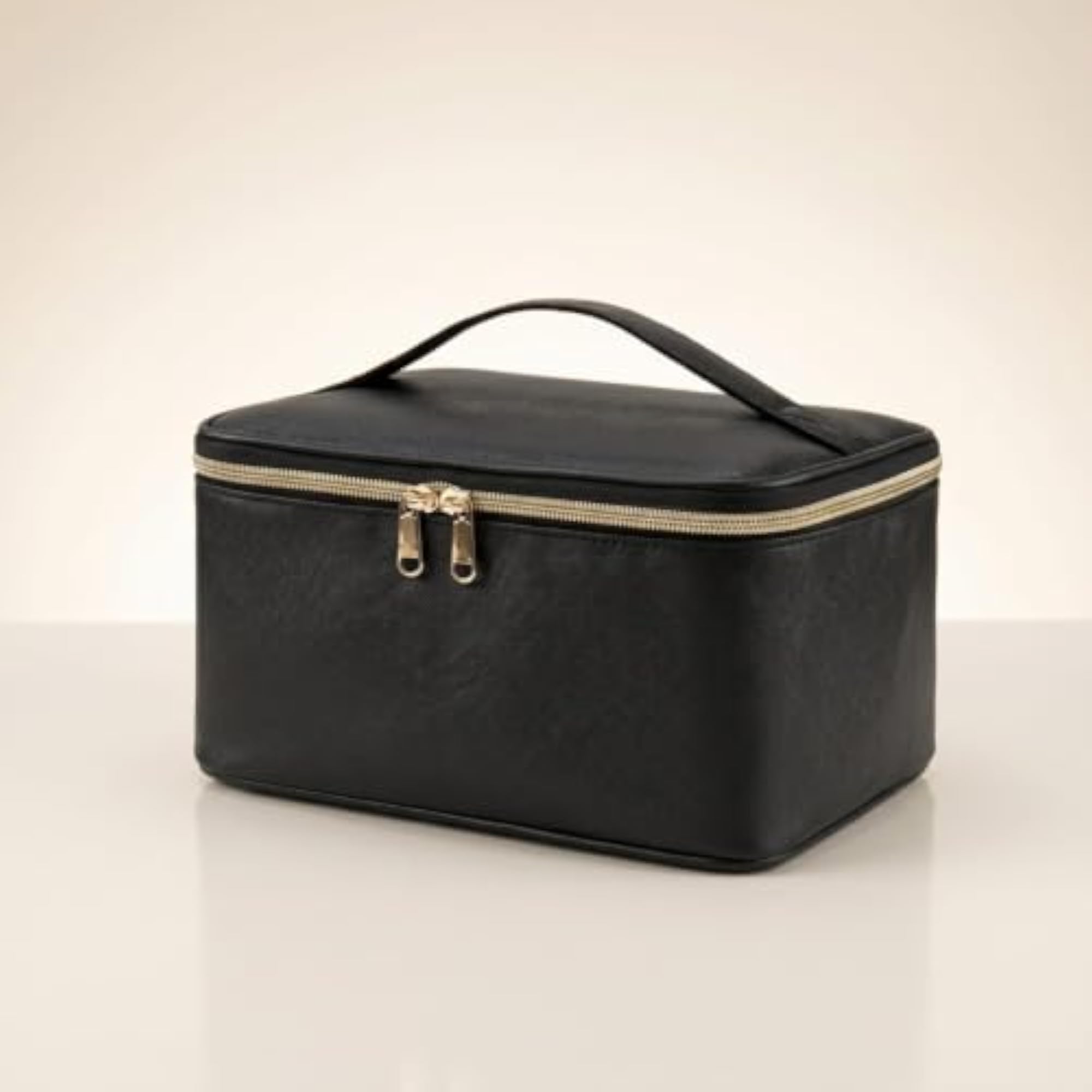 Waterproof Makeup Bag with Brush Slots, Portable Cosmetic Case