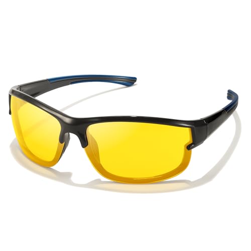 IGnaef Night Vision Pro Driving Glasses, Polarized Yellow Nighttime Driving Glasses Anti Glare IF18062