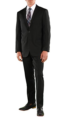 Men's Suit Slim Fit Hart 2 Piece Suit Black Dress Pants Fit Perfectly- 48L