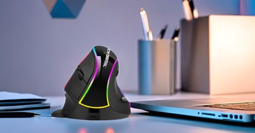 J-Tech Digital Ergonomic Mouse with Wireless Connection, Removable Palm Rest, Thumb Buttons, Rechargeable Battery, 800 DPI, Compatible with Windows and MAC OS - Image 3