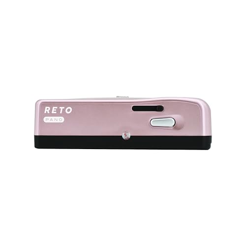 Image of RETO PANO 35mm Film Camera - 22mm Wide Lens, Panorama, Easy Switch, Cinematic Modes, Lens Cover, Built-in Flash, Reusable (Film & AAA Battery are not Included) (Metallic Pink)