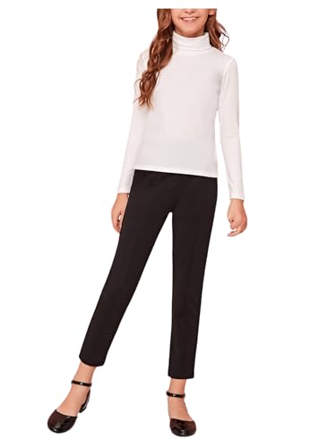 Floerns Girls Solid Turtle Neck Long Sleeve Rib Knit Shirt Tee Top3