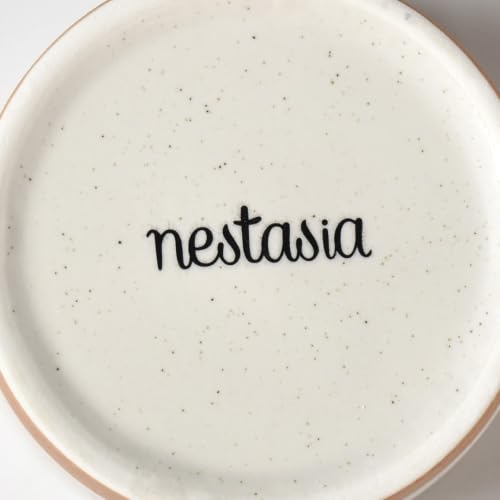 Image of Nestasia Ceramic Serving Platter Set of 5 | 4 Small Ceramic Snack Bowls with 1 Bamboo Wood Tray | 100% Food Safe Tray Set - Perfect for Serving Dips, Dry Fruits & Snacks