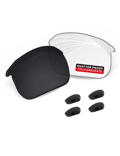 Image of PRO+ Polycarbonate Non-Polarized Replacement Lenses & Nose Pads for BOSE Tempo BMD0011 Sunglasses - Gray Photochromic-Blue Light Block