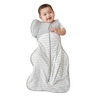 Love To Dream Swaddle UP™ Transition Bag, Stage 2, 2.5 TOG (16-20°C), Quilted Cotton, Medium (6-8.5kg), White - Arms-Up to Arms-Free, Zip-Off Wings