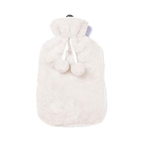 Rubberen warmwaterkruik van 2L, warmwaterzak, warmwaterfles met zachte hoes van fleece voor nek en schouders, snelle…