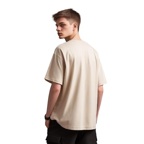 Image of Nobero Men's Oversized Graphic T-Shirt for Men | Soft Cotton | Drop Shoulder Relaxed Fit | Printed Casual Tshirt for Men