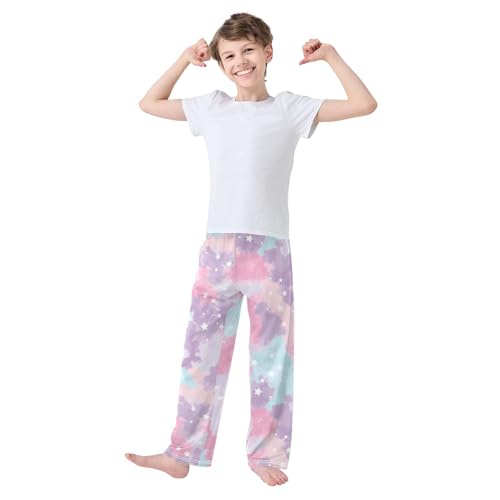 Stars Colors Boys Pants Boys Athletic Pants Long Pant for Boywith Pockets Wide-Leg Size 6-14Y3