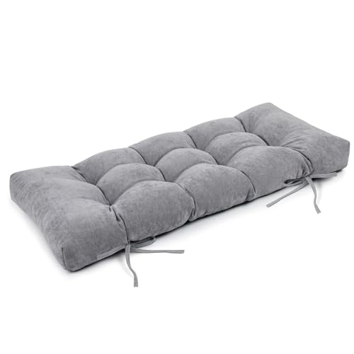 ROFIELTY Tufted Bench Cushion, Chenille Fabric, Wicker Loveseat Cushion 2 Ties, Suitable for Piano...