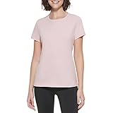 Calvin Klein Women's Solid Crewneck Short Sleeve T-Shirt, Secret, Large