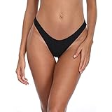 [RELLECIGA] 【Amazon限定ブランド】 レディース ブラックハイカット Tバック ビキニショーツ サイズ：S