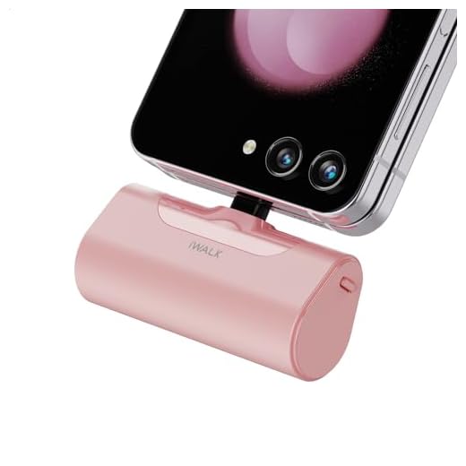 iWALK USB C Power Bank, 4 500 mAh bärbar laddare USB C batteripaket, kompatibel med Samsung Galaxy Note20 Ultra, Z Fold2, S20/S10/S9, A51/A71, Note 10/9/8 och Android-smartphones, rosa