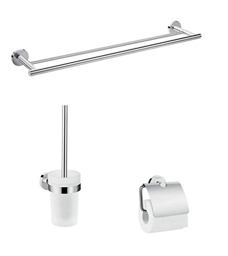 hansgrohe 41727000 Logis Universal Bathroom Accessories Set, 3 Pieces, Chrome