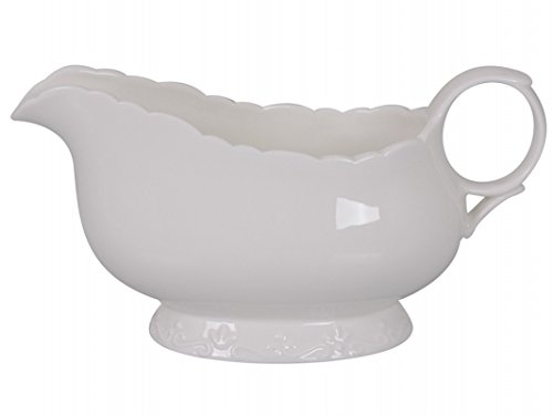 Sauciere Sossenschüssel Kanne aus Porzellan weiß 'Provence' von Chic...