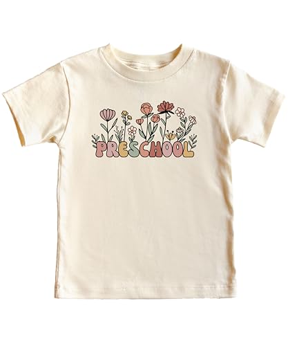 Floral Preschool Shirt for Girls Cute Wildflower Boho Graphic Tee for Toddlers & Kids2