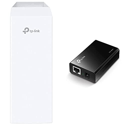 TP-Link Pharos Serie CPE210 Outdoor WLAN Access Point & 802.3at/af Gigabit PoE Injector, Non-PoE to PoE Adapter, Supplies up to 60 W, LED Indicator,Plug & Play, Desktop/Wall-Mount, Black