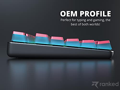 Image of Ranked Pudding PBT Keycaps | 112 Double Shot Translucent ANSI US & ISO Layout | OEM Profile for RGB Mechanical Gaming Keyboard (Red)