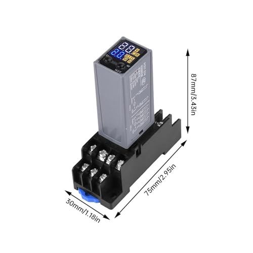 Relais temporisé LCD H3Y-2 DC 24V double temps avec base de contrôle de cycle