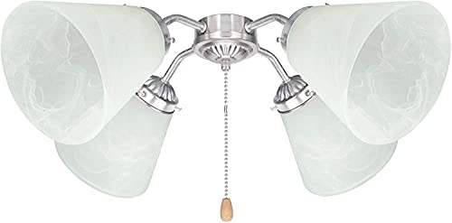 Image of Pack of 4 Alabaster Transitional Style Shade, Transitional Style Replacement Glass Shade, XIDING Ceiling Fans Glass Shade, with Standard 2-1 /8 inch Fitter Size, 4-4 /5 inch high, 4-4 /5 inch Diameter