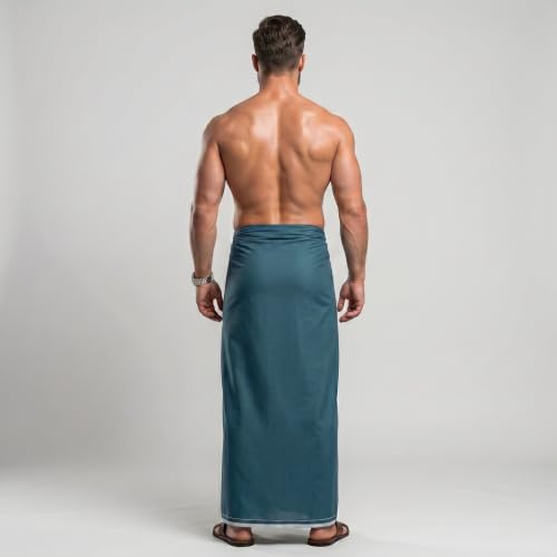 Image of Men's Cotton Lungi | Soft Breathable Wrap Around Lungi | Comfortable Daily & Home Wear for Men