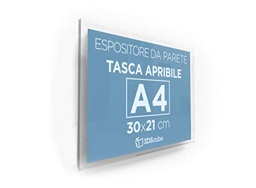 Porta Depliant In Plexiglass - Doppio, Formato A4, Con Distanziali - Foto 5