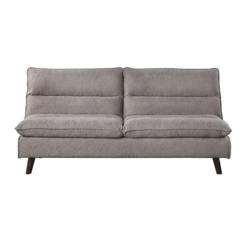 BOWERY HILL Upholstered Click Clack Convertible Sofa Brown
