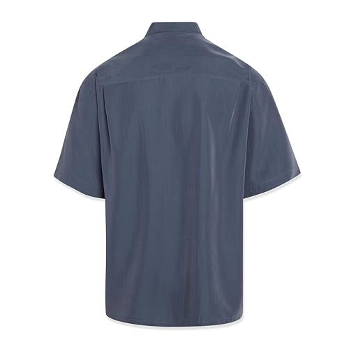 Mens Bamboo Cay Short Sleeve Shirt with Hurricane Palm Embroidery and Woven Design