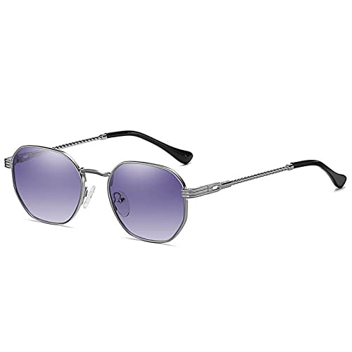 Lunettes de soleil carré polygone dégradé rétro pour homme et femme