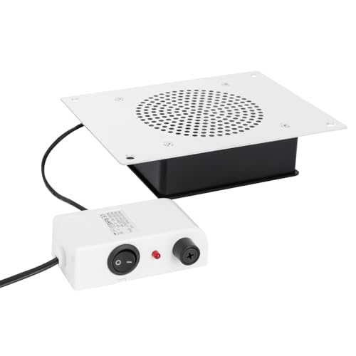 Nail Dust Collector, 110V Professional Dust Collector Nail Tech w/2 Dust Bags, 3650RPM Low Noise Table Embedded Nail Vacuum Cleaner Electric Dust Suction Machine for Home Salon Beauty Shop (White)