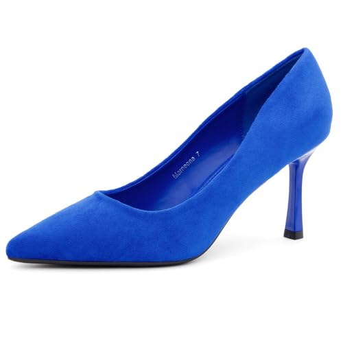 Herstyle 3 Inch Stiletto Pumps for Women – Closed Toe High Heels, Classic Pointed Toe Dress Shoes for Wedding, Office, Party & Work | Comfortable Formal Heels, 2024Royalblue, Size 9.0, Marneena