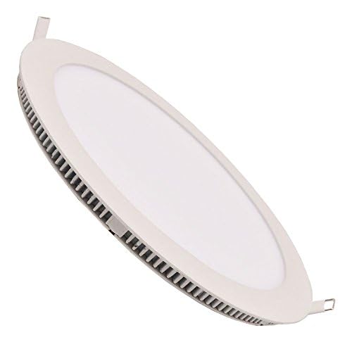 LOWENERGIE 24w LED Round Ceiling Panel Light White Recessed Down Lighting, 300mm Dia, 200w Halogen Equivalent (4000k x 6)