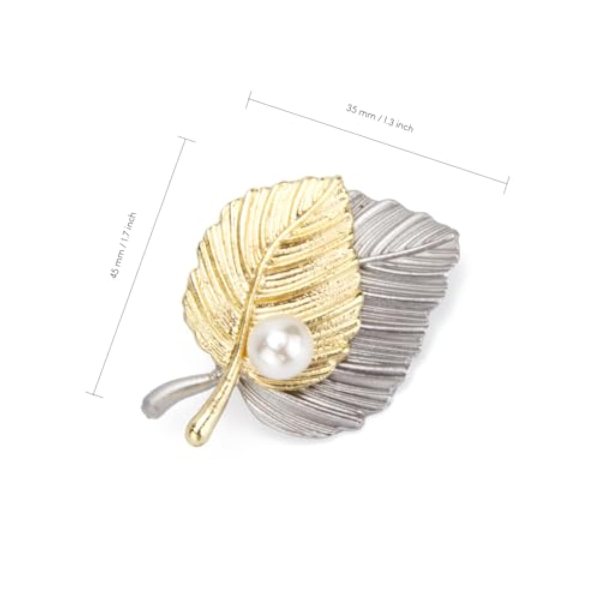 Maple Leaves with Pearl Lapel Pins Brooch in Box