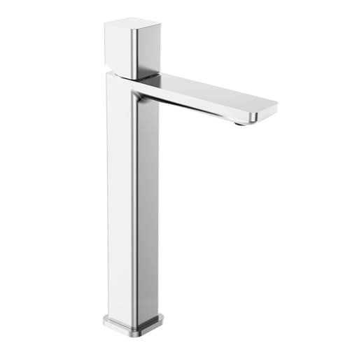 Set Di Rubinetti Lavabo Alto E Bidet In Ottone Cromato Con Manopola Senza Leva E Piletta Universale Click Clack In Acciaio, Lotus - 4