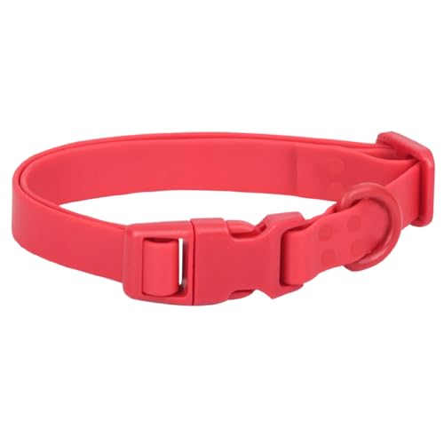 FEimaX Waterproof Dog Collar with Adjustable and Stinkproof，Dog Collars Easy to Clean for Large Medium Small Dogs，Pet Collars Soft Comfortable Without Neck Strain (Large, Red)