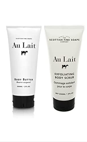 Generic Au Lait Body Scrub and Body Butter Set, Exfoliating, Whole Body, 14 Fl Oz Each