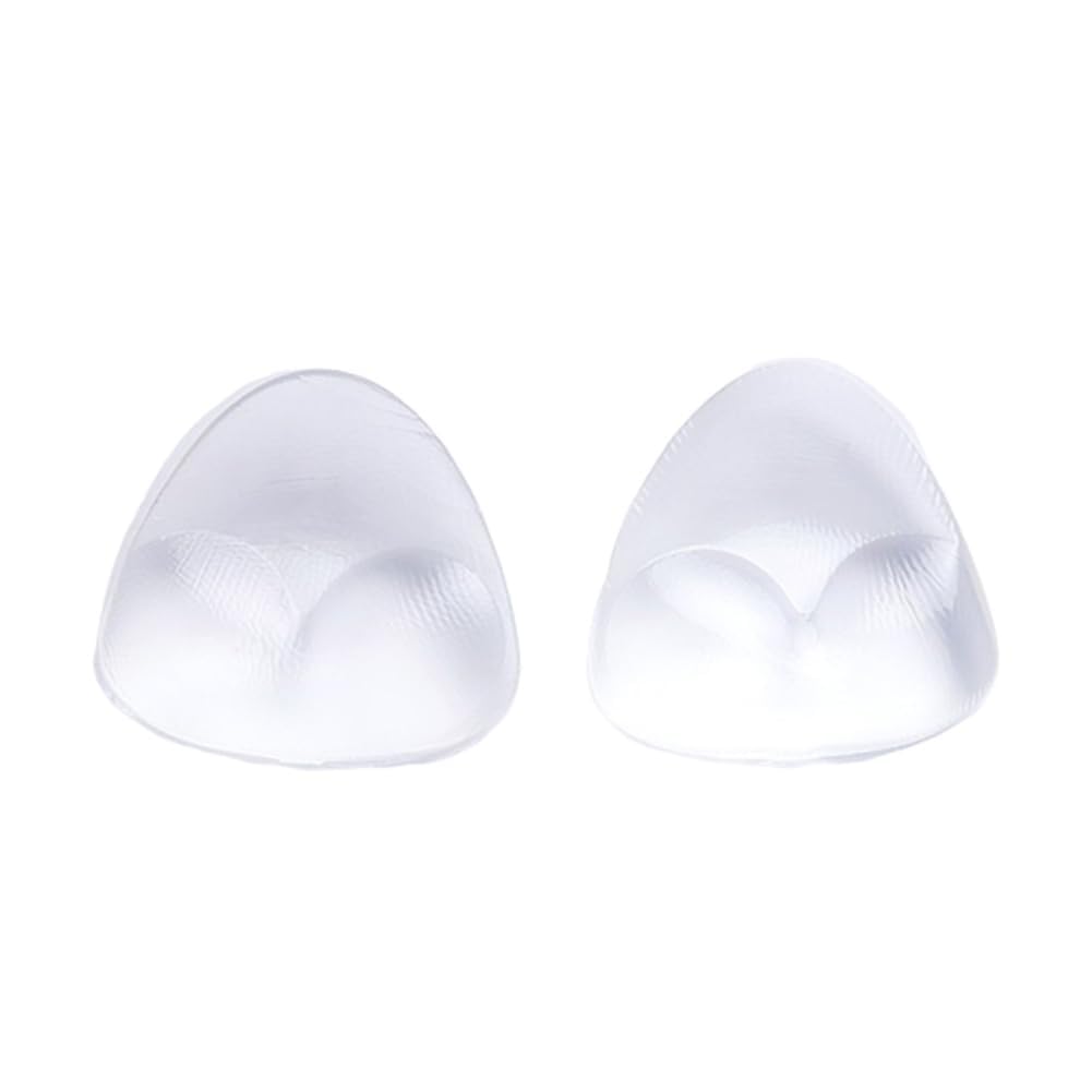 erioctry Bra and Bikini Gel Inserts for Summer Waterproof Silicone Triangle Push-Up Breast Pads Swimsuit and Bra Inserts for Female Transparent/Nude Available (Transparent)
