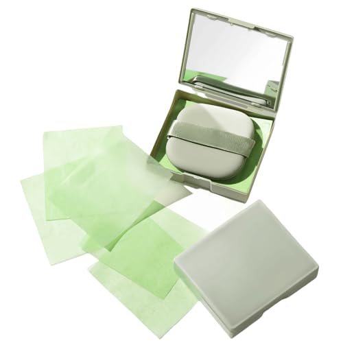 400 Sheets Oil Blotting Paper with Mirror, Refills Included, Face Oil Absorbing Sheets, Oil Control Paper, Absorb Excess Oil, Makeup Friendly