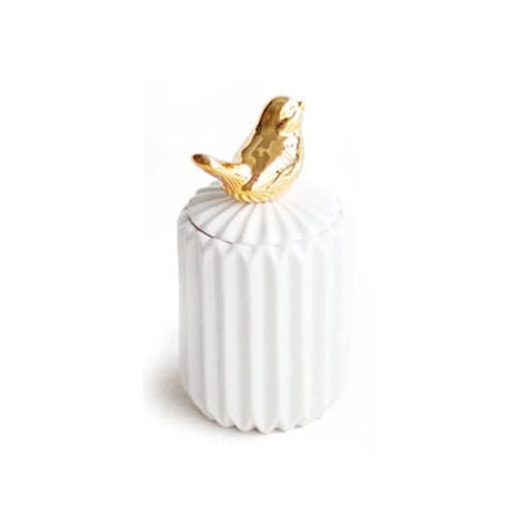 AYCDL Nordic cotton swab storage box small animal ceramic toothpick storage with lid desktop organizer box Toothpicks