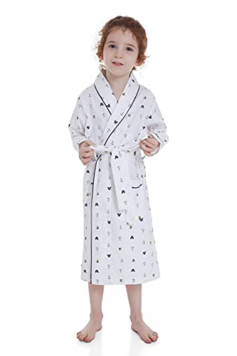 Lavenderi Toddle Kids Girls Boys 100% Cotton Kimono Lounge Bathrobe Robe, Kids Loungewear for Spa (Size 2 Toddler-14 Years)4