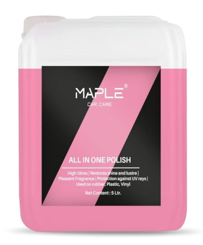 Image of Maple Car Care All in One Polish 5 Litre | Non-Greasy Dashboard & Interior Polish with UV Protection | Long-Lasting Shine for Plastic, Rubber & Vinyl Surfaces | Keeps Car Interiors Looking New Longer