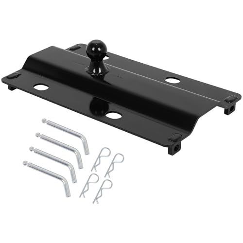 30000 lbs Gooseneck Ball Plate for Industry-Standard 5th Wheel Rails Gooseneck Hitch Plate with 2-5/16 Inch Ball for Large RV Flatbed Trailer and Livestock Trailer or Others Towing Heavy Trailers