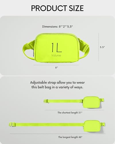 Image of ODODOS Unisex Mini Belt Bag with Adjustable Strap Small Fanny Pack for Workout Running Traveling Hiking, Neon