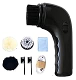 Kit de Pulido eléctrico for Zapatos, 3 Cabezales de Cepillo reemplazables, eliminación de Polvo, fácil Uso, Limpieza de Manos for Botas, Bolsos y sofás