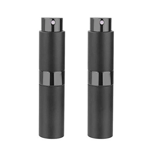 Preisvergleich Produktbild Nachfüllbar Für Conditio Metall, Aluminium, Parfüm-Flasche Kosmetik Tragbare leere Flasche Travel Sub-Flasche Liner Glass 2Pcs 15M Sprühflasche (Color : Black)