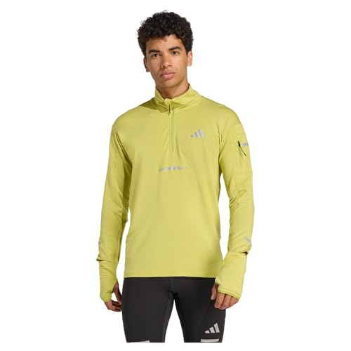 adidas Men's Haut à Demi-Zip de Running Adi365 Climawarm+, Preloved Lime, XL