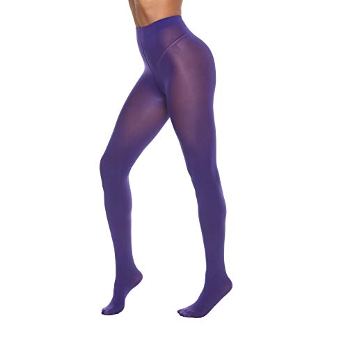 Image of MANZI Tights for Women Solid Color Pantyhose Colored Semi Opaque Footed Tights Soft Stretch High Waist Stockings 70 Denier